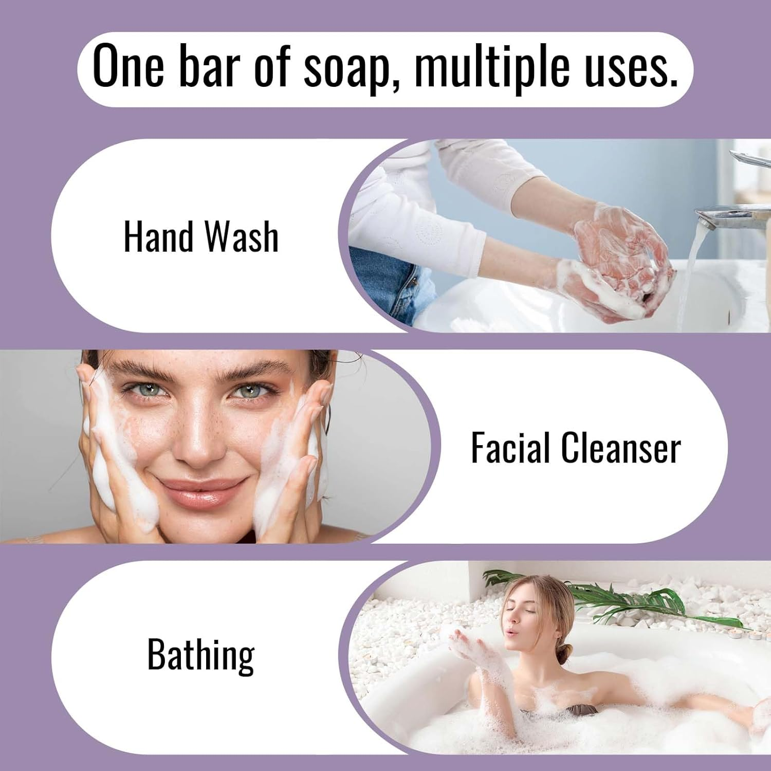 FLYTIN Grape Soap on a Rope, Handmade Crystal Grape Soap - Personalized Handcrafted Cleansing Tool, for Bathroom/Travel Washing Hands, Men Women All Skin Types (1, Purple) - Green image number 7