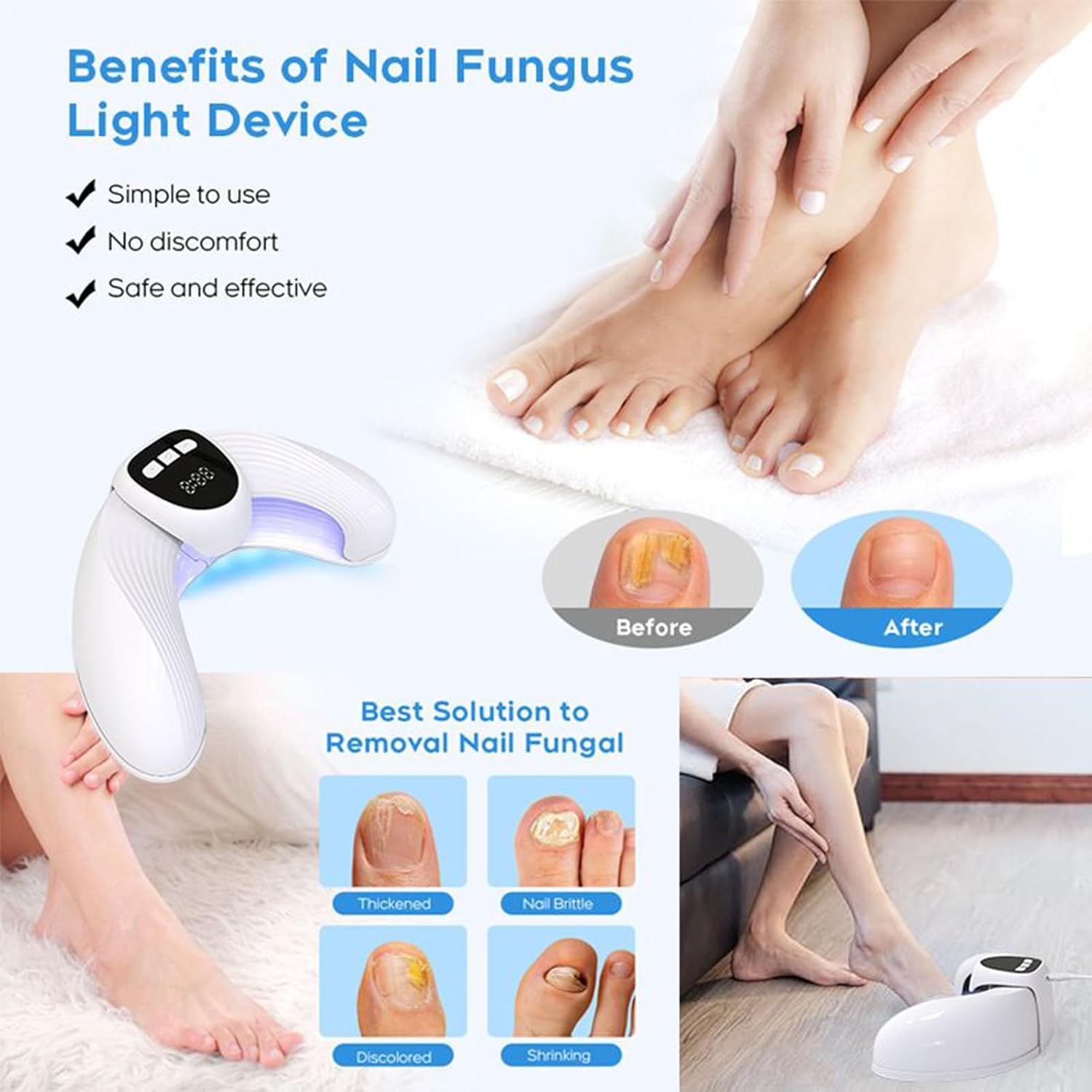 GEUGECY UV Nail Lamp | Lamp for Nails with Timer,Quick-Drying Dryer Foldable Tools for Polish Care Desk Travel Spa Camping Salon image number 6