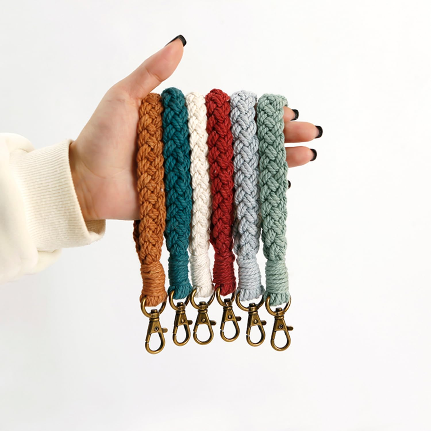 Black Lanyard Universal Hand Wrist Strap Lanyard for Girl Women Bohemian Short Lanyard for Keys,Id Holders,Backpack Decoration image number 3