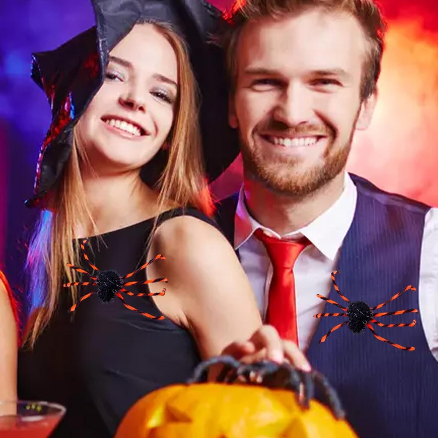 Halloween Spider Headband - Chilling Spider Hair Piece for Cosplay,Outfit Decorations Spider Slap Bracelet/Brooch/Headband for Halloween, Parade, Costume Parties - Three-Dimensional Spider Clapping Circle image number 5