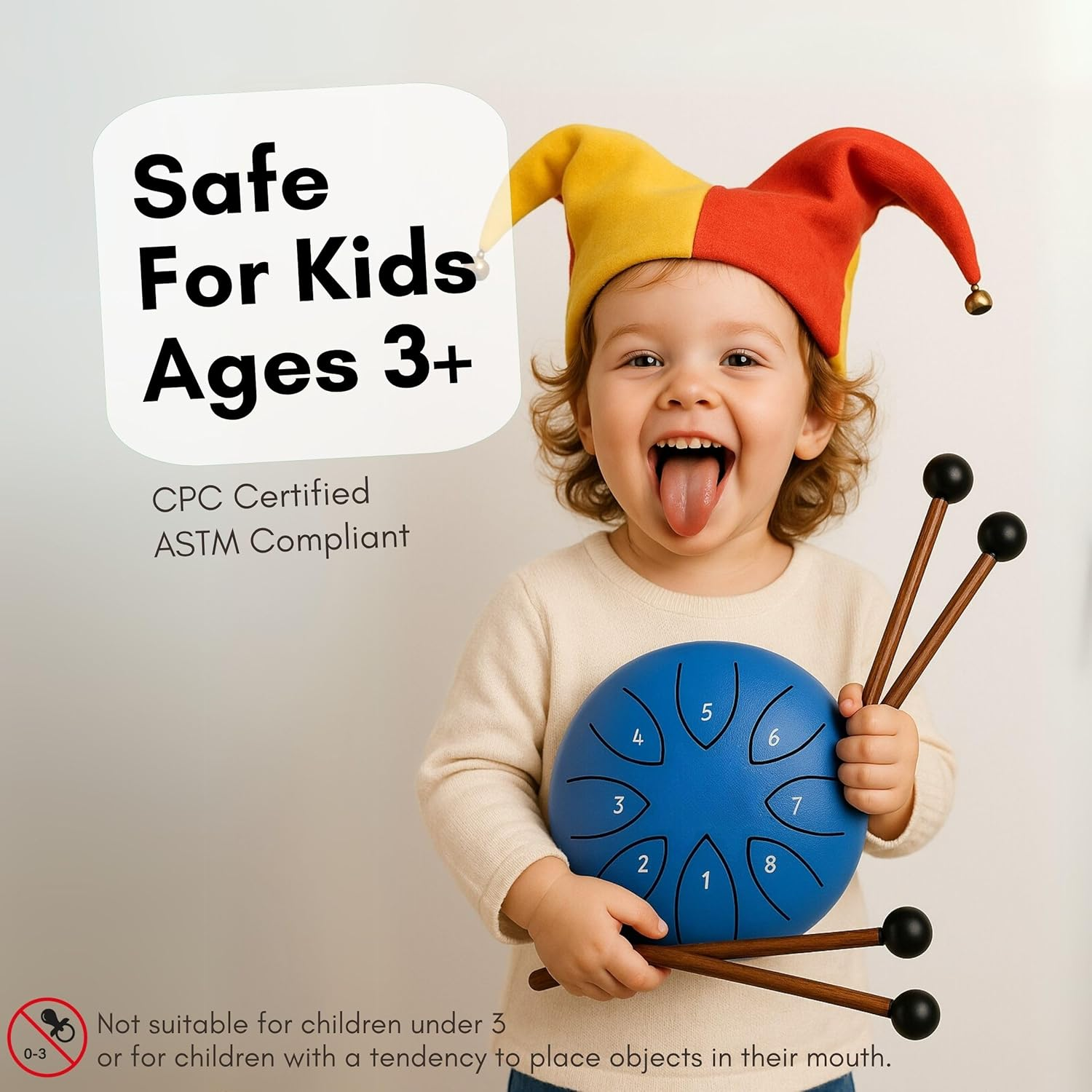 Steel Tongue Drum for Kids, Magic Calm Drum 6 Inch 8 Notes with Sing-A-Long Storybook and Songbook, Drums, Music Toys, Musical Instruments for Kids Ages 5-9, Anger Management Gifts image number 2