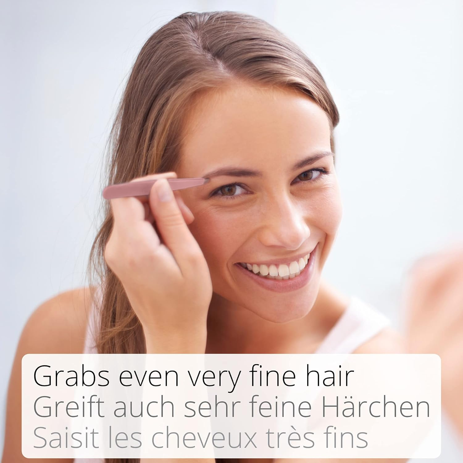 Rubis Pink Tweezers - Slanted, Fine and Pointed - Tweezers for Eyebrow Plucking - Slanted Tip for Hair Removal - Professional Tweezers image number 3