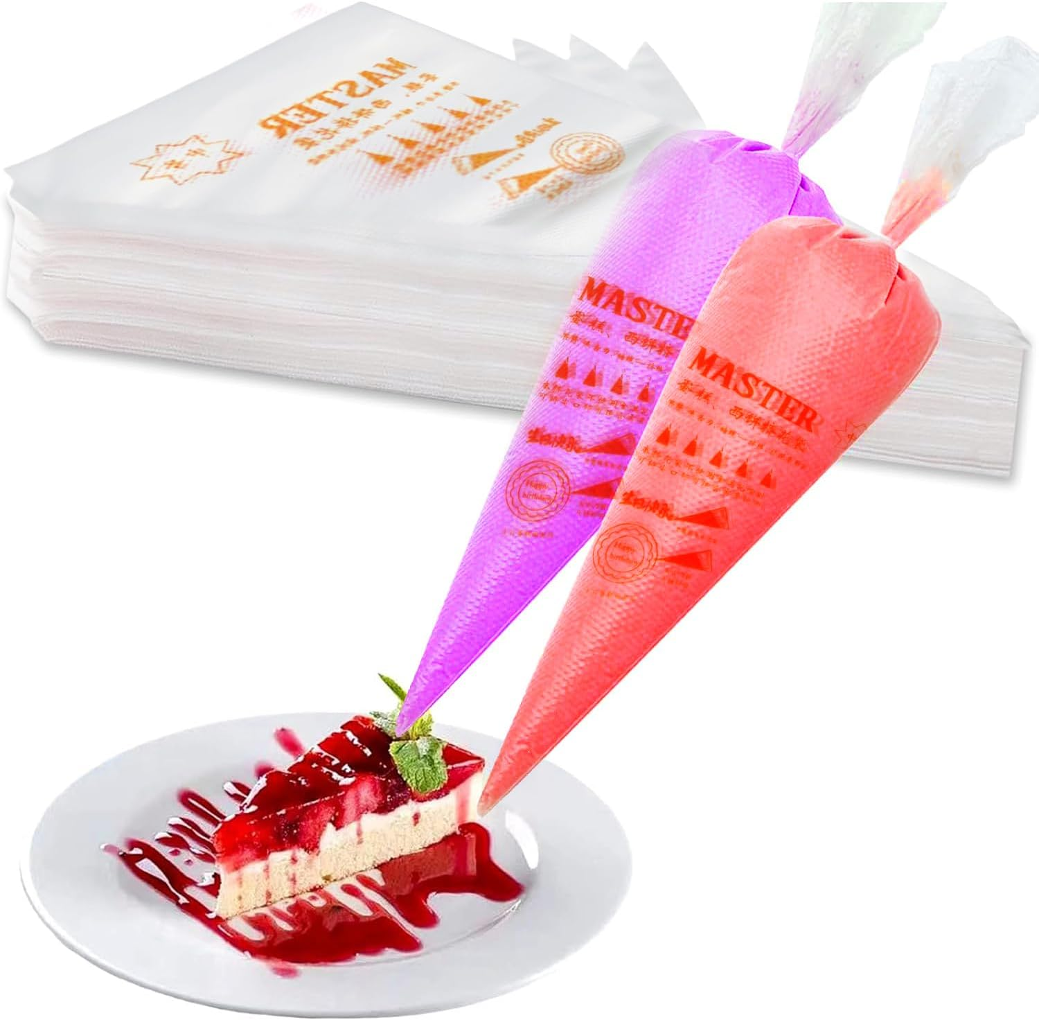 Mumoo Bear 100Pcs Disposable Piping Bags 12 Inch Pastry Bags Piping Bags Disposable Icing Piping Pastry Bags for Cookie/Cake Decorating Supplies anti Burst and Non-Slip Thicken Cake Decorating Bags image number 6