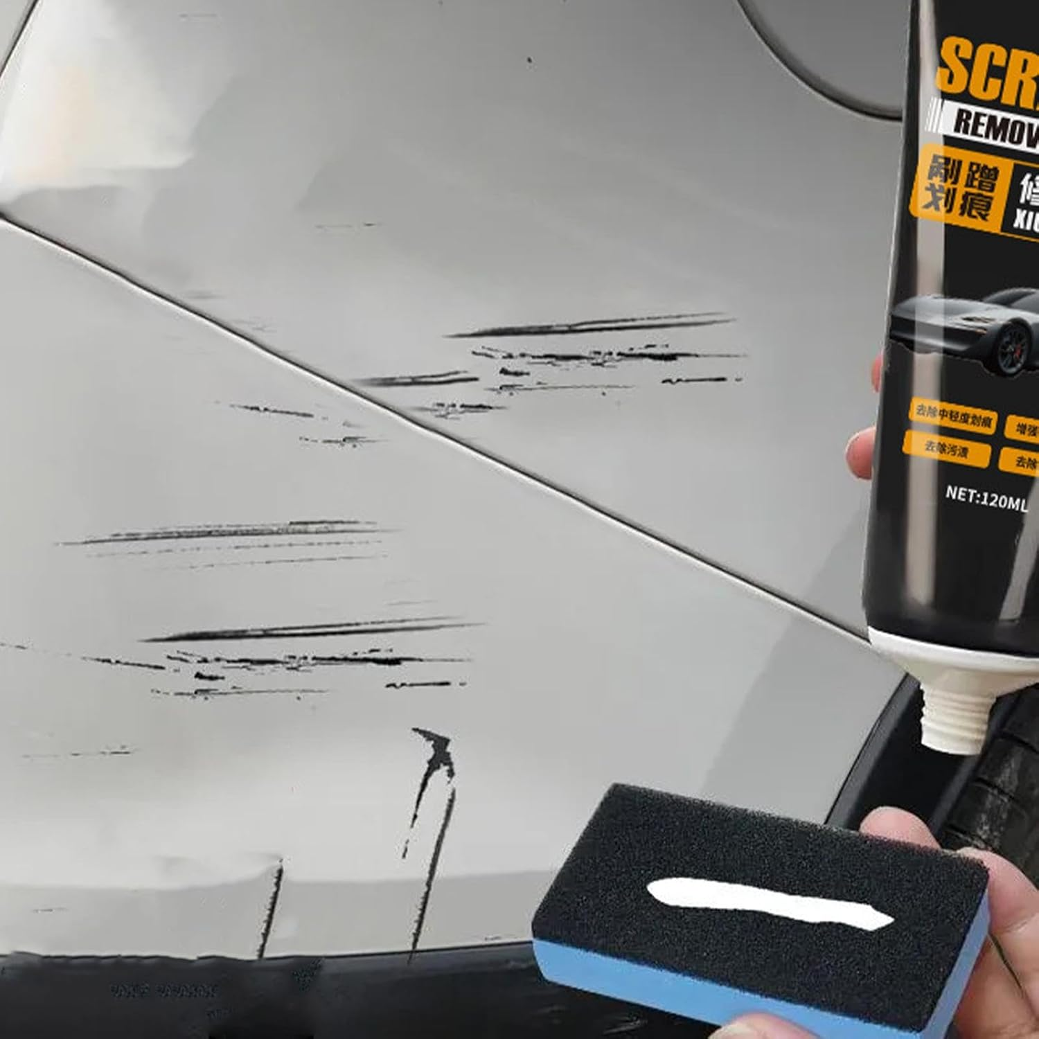 Car Paint Polish Wax,4.05Oz Auto Polish and Paint Restorer - Auto Scratch Repair Liquid Auto Paint Restorer General Scratches Coating Repair image number 6