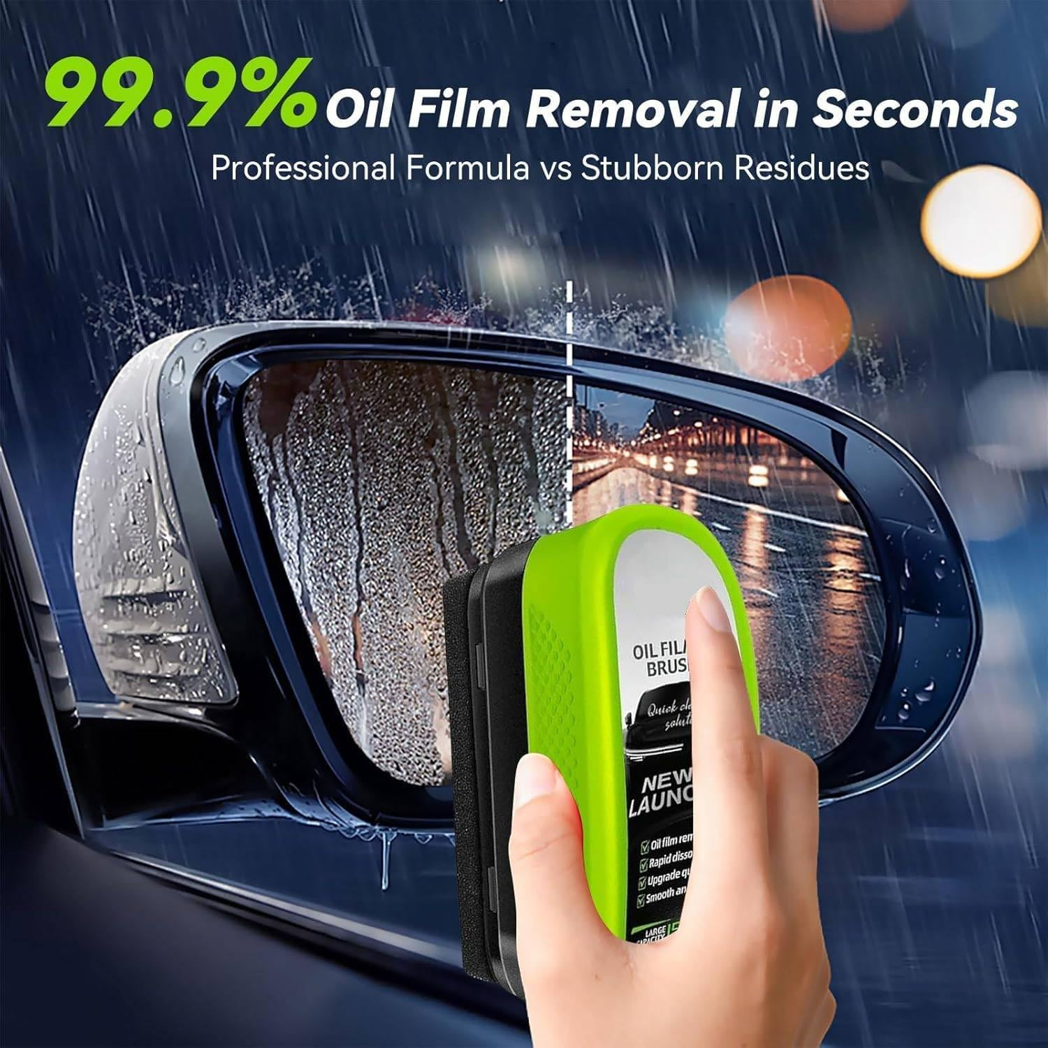 Automotive Oil Film Cleaning Brush for Car Windows, Clear Vision Glass Cleaner, Windshield Cleaner, Anti-Rain Fog Cleaning Glass Brush, Improves Clarity（2Pack） image number 1