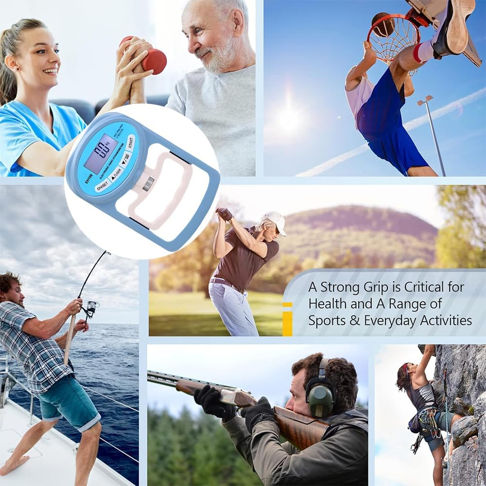 HHWRT Digital Hand Dynamometer Grip Strength, Handeful Grip Strength Tester Trainer, Grip Strength Trainer, Digital Hand Dynamometer Gripx, Wrist Exerciser, Strength Measurement Meter