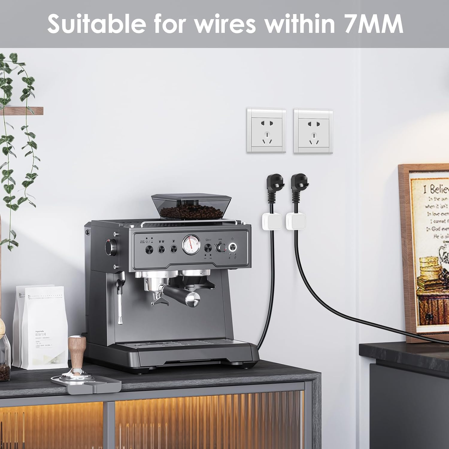 Cable Holder Clips 8 Pack Magnetic Cable Clips Self Adhesive USB Charger Cable Organizer Wire Cord Management for Office & Home Wall Desktop Car (White) image number 3