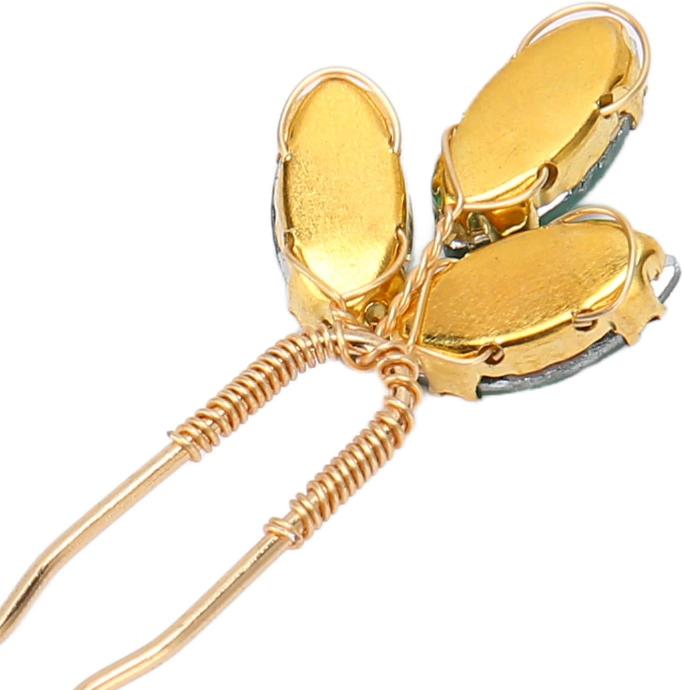 CYSFETENA Pack of 5 Handmade Hair Accessories, Green, Exquisite Vintage Rhinestone Style Barrettes, Elegant Hair Clips, Green for Wedding, Party, Prom, Bride, Girls, Bridesmaid Hair Accessories image number 1