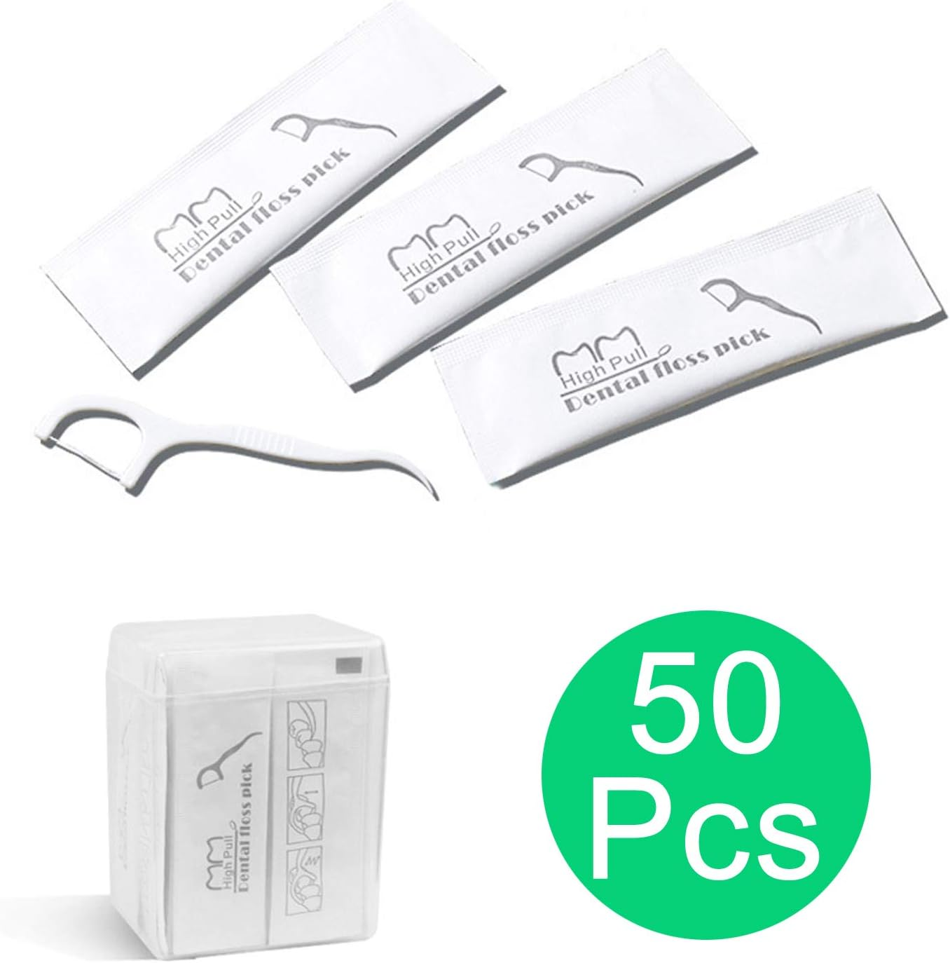 50 Count,Individually Wrapped Micro Dental Floss (50 Pcs) image number 5