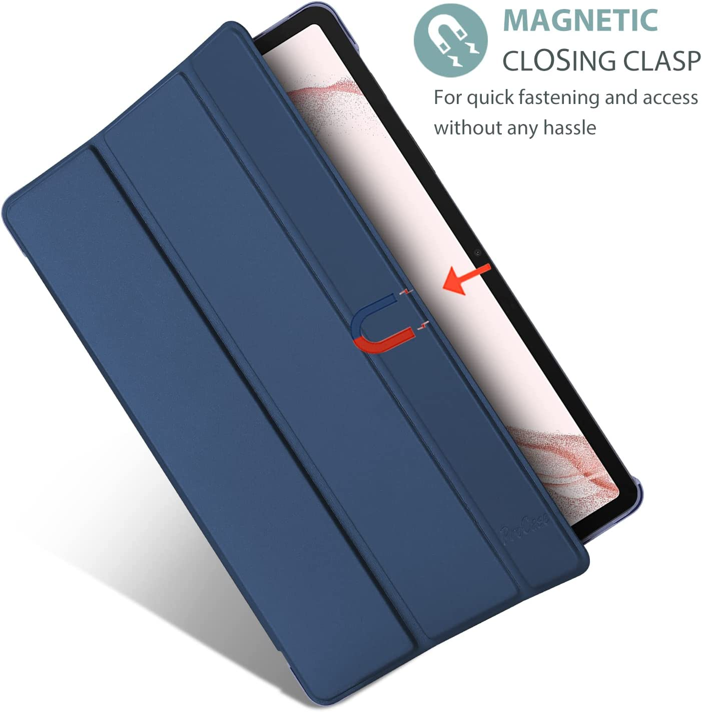 Procase Galaxy Tab S8 / Tab S7 11 Inch Case, Protective Slim Case Folio Hard Back Stand Smart Cover for 11" Galaxy Tab S8 2022 / Galaxy Tab S7 2020 SM-X700 X706 T870 T875 T878 &ndash;Navy image number 1