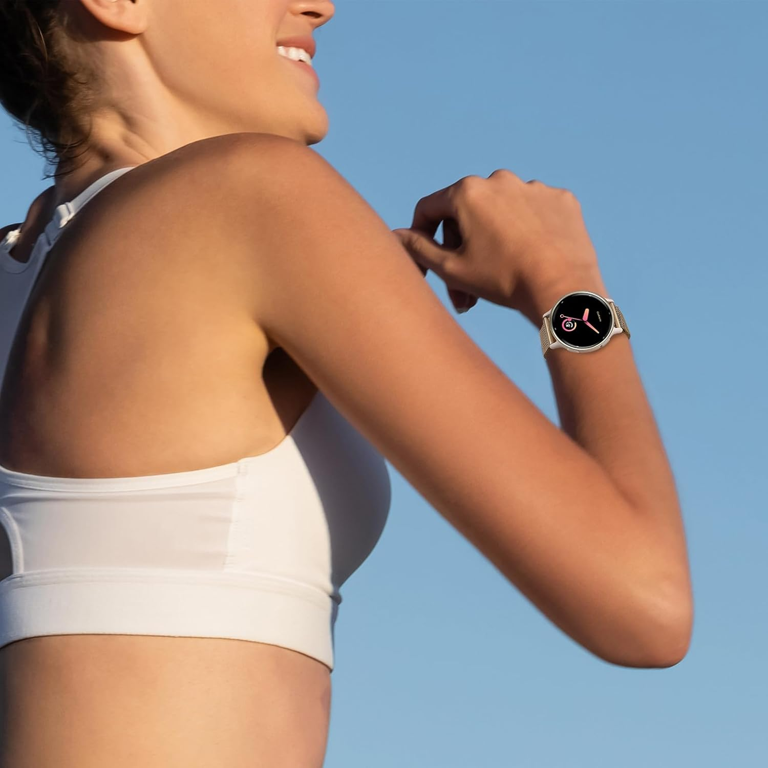 Everact 20Mm Metal Magnetic Compatible with Garmin Vivoactive 5 Watch Band/Vivoactive 6/3/3 Music, Quick Release Stainless Steel Mesh Strap for Venu Sq 2 & Forerunner 55/165/245/645/570-42Mm - Black image number 4