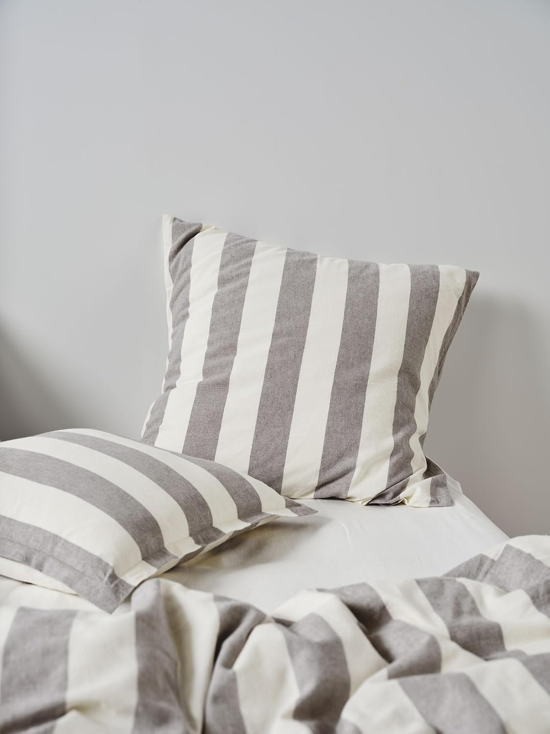 Linen House Vintage Stripe Steel European Pillowcase, Black image number 1