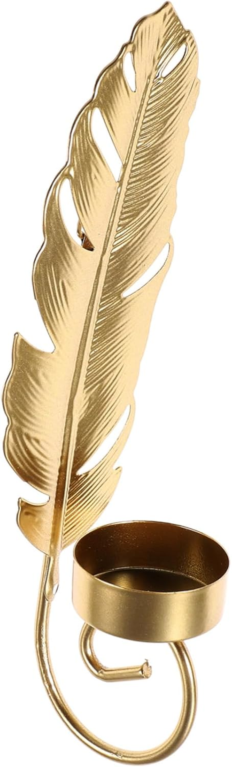 CORHAD Leaf Wall Hanging Candle Holder Metal Wall Mounted Sconce Tea Lights Candles Stand image number 4