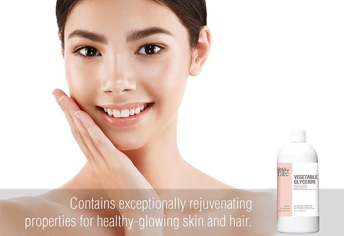 Glycerin Vegetable, Kosher Halal Pharmaceutical USP Grade, Natural Solution and Humectant for Cosmetics, Household Supplies, Art Crafts, and DIY E Liquid for E Cigs by Raw plus Rare - 950Ml