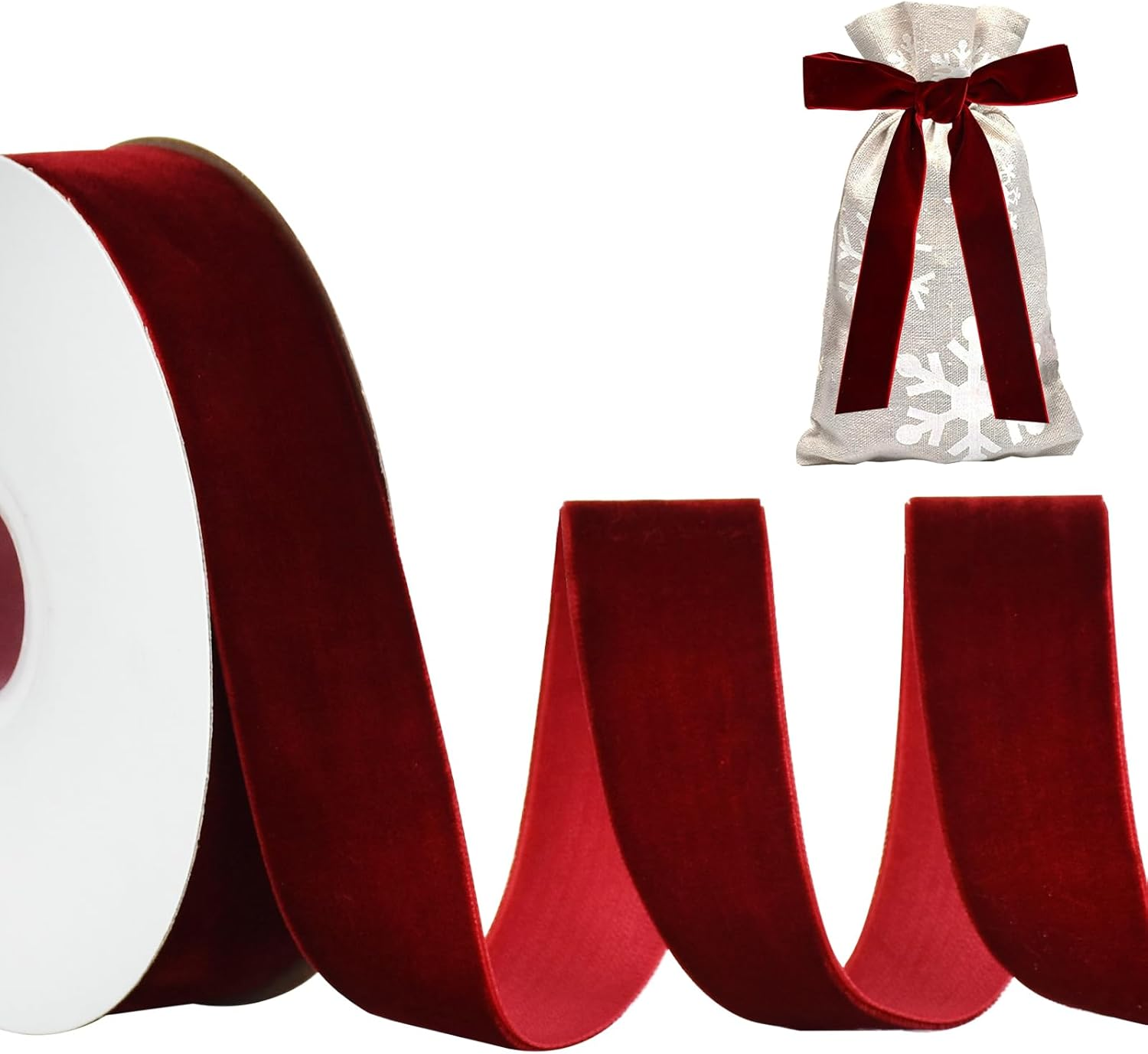 TONIFUL Black Velvet Ribbon 1 Inch X 10Yds, Vintage Velvet Ribbons, for Christmas Wreath Decoration Handmade Craft Ornaments Gift Wrapping & Bow Making, Valentine'S Day Wedding Bouquet Packaging