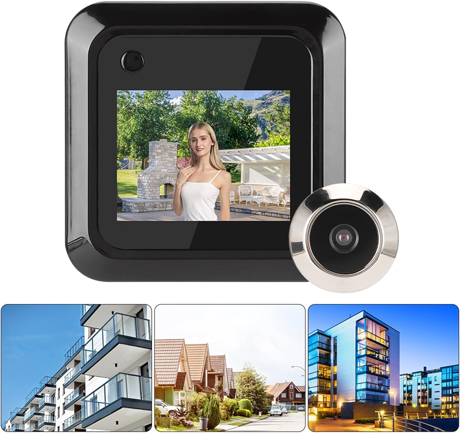 2.4In Digital Door Viewer,Electronic Peephole Doorbell with 0.3MP 95&deg; Wide Angle Camera,Security Digital Door Eye Viewer image number 5