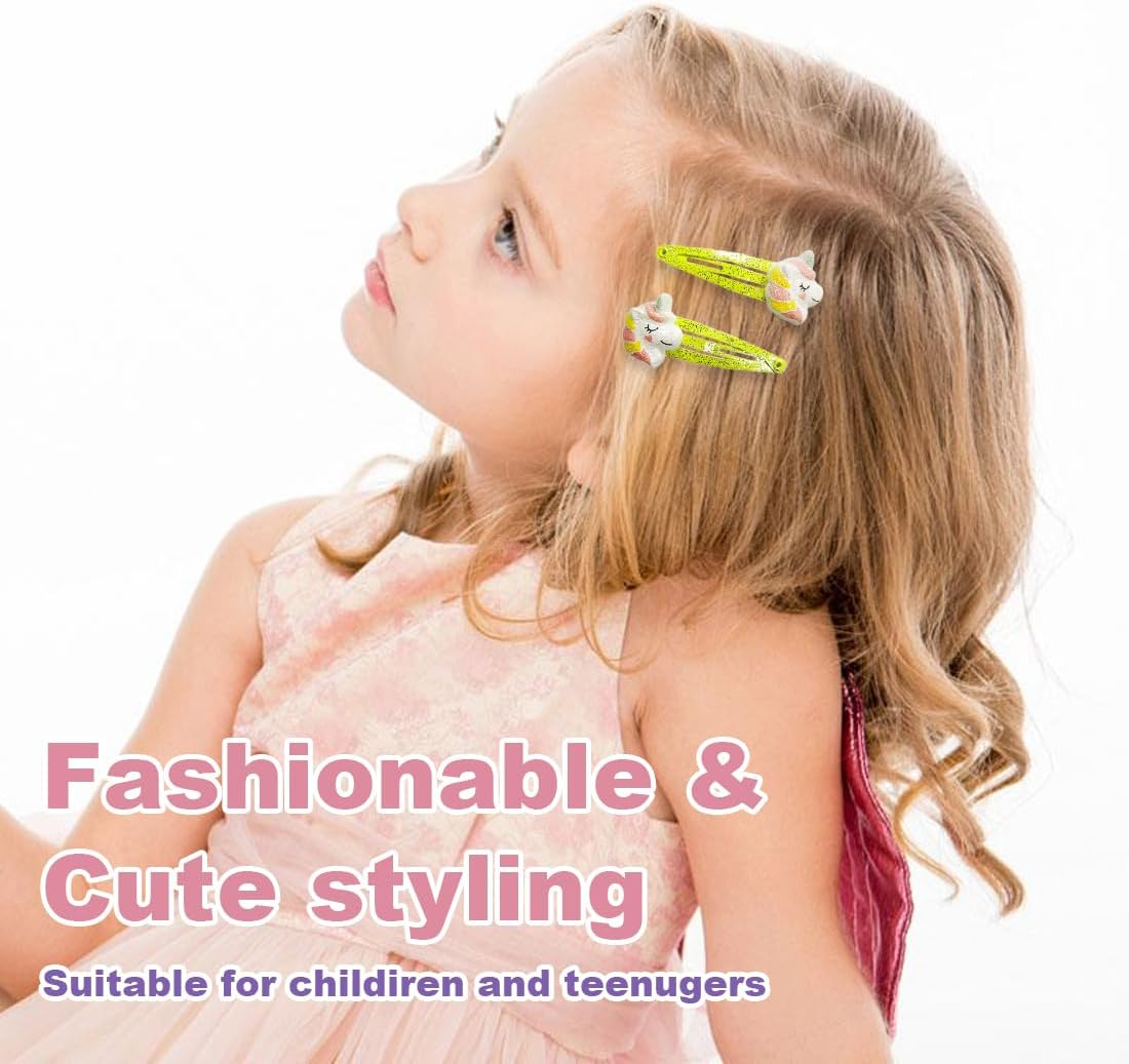 ZORVYN 6 Pairs Children'S Glitter Hair Clips Girls Clips for Girls Children image number 2