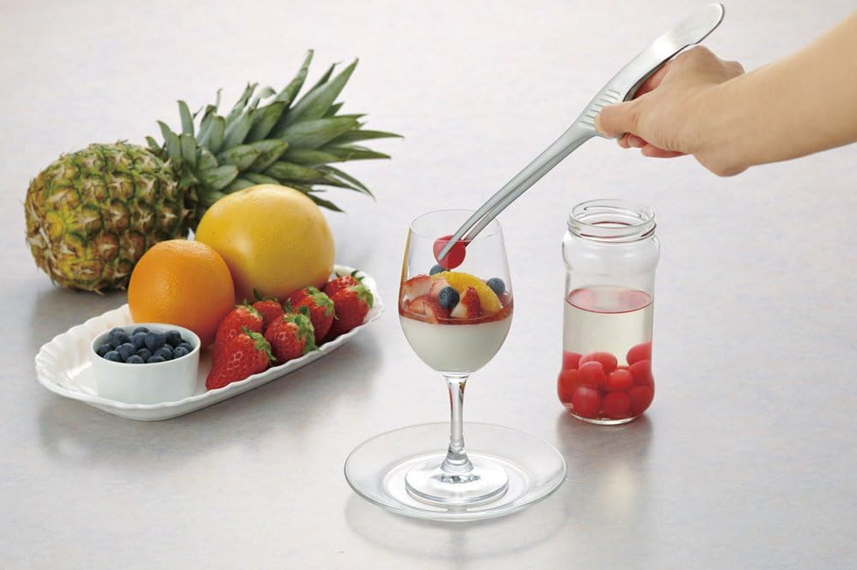 Yoshikawa 3072010 Yakiniku Tongs, Silver, Total Length 9.5 X Width 1.6 X Height 1.4 Inches (24.2 X 4.2 X 3.5 Cm) image number 1