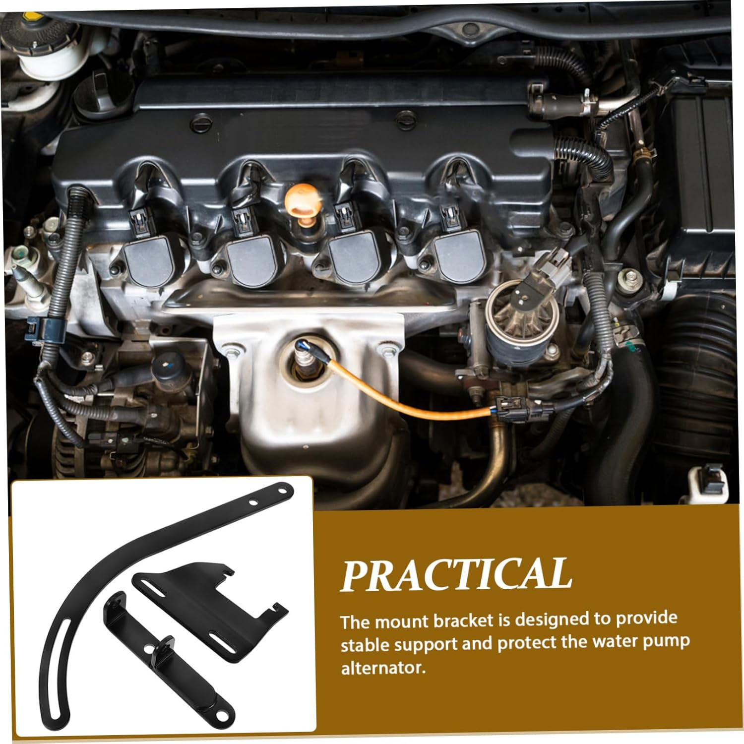 ULTECHNOVO 1Set Water Pump Alternator Mount Bracket Kit Support for Easy Installation Equipment Stability Automotive Accessory image number 4