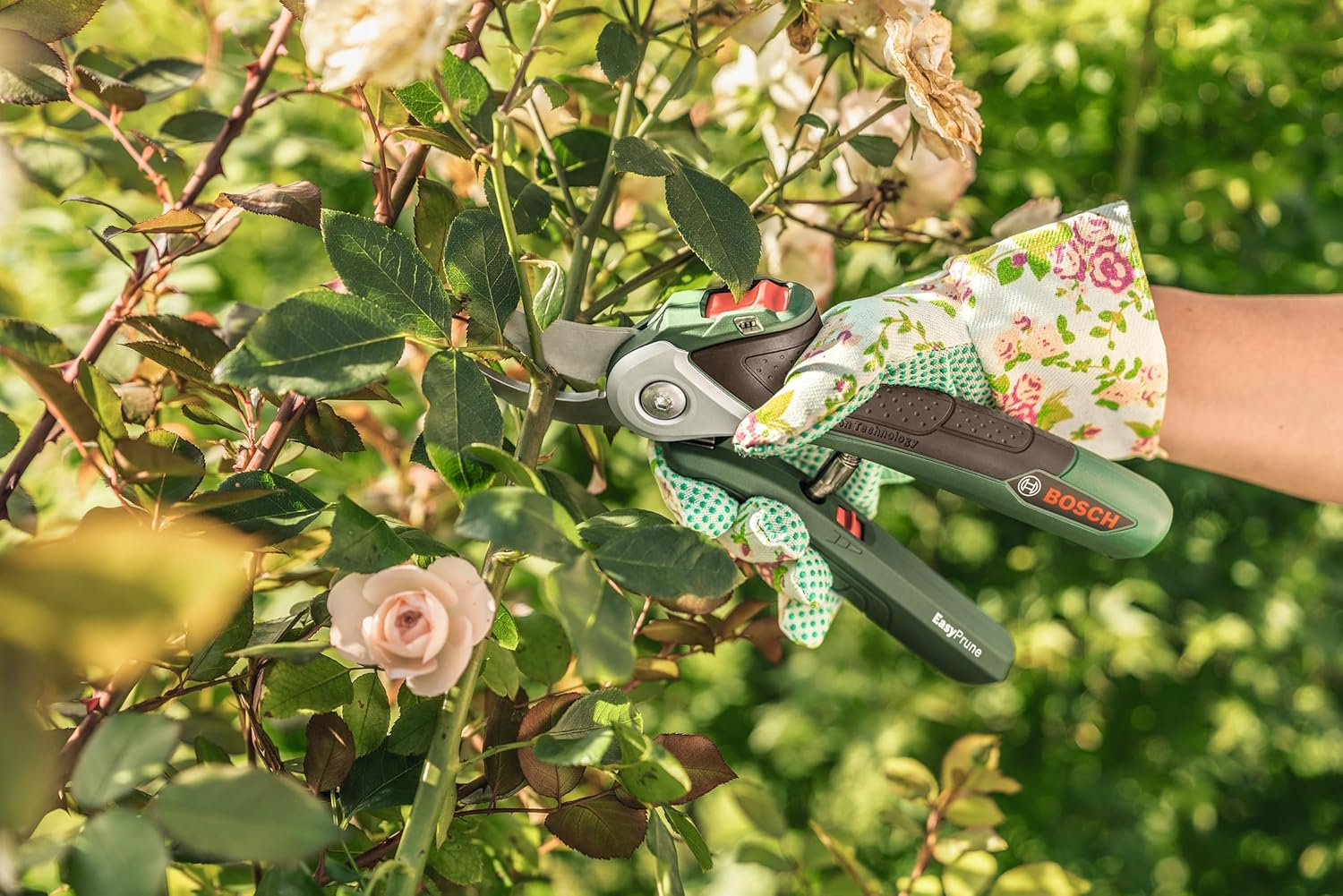 Bosch 3.6V Cordless Secateurs Pruner, Power Assist Technology, Integrated Battery, 450 Cuts per Charge, Rechargeable via Micro USB Cable (Easyprune). Made in Europe image number 1