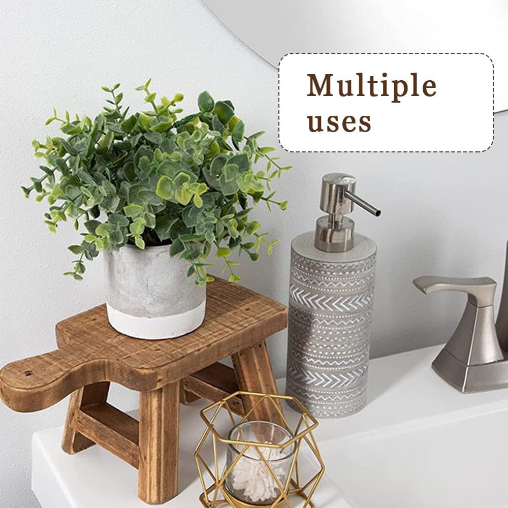 Wood Pedestal Stand,Tabletop Potted Pant Stand,With Handles,Sturdy Durable,Soap Tray,Accessories Display Decorative Tray,For Home Balcony House Garden Indoor Outdoor image number 1