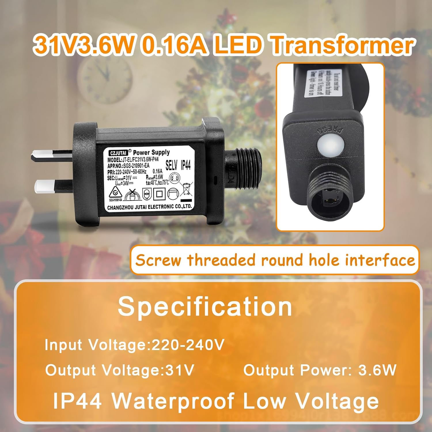 31V 3.6W Power Supply for CZJUTAI JT-EL/FC31V3.6W with 8 Modes, Memory & 6 Hour Timer, IP44 for Christmas Tree Lights [C53T] image number 3