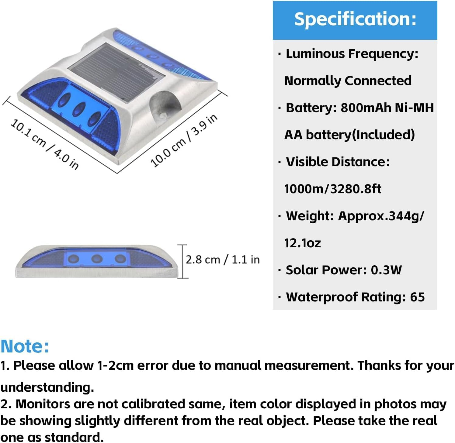 LED Solar Power Ground Marker Lights, Driveway Outdoor LED Lights,Waterproof Outdoor Driveway Road Highway Spike Lamp, for Pathway Sidewalk Boat Deck Stair image number 6