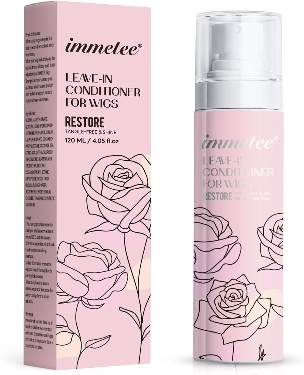 Immetee Synthetic Wig Leave-In Conditioning Spray,Wig Moisturing & Hydrating,Natural Synthetic Hair Wigs 120Ml/4.05Fl. Oz. image number 3