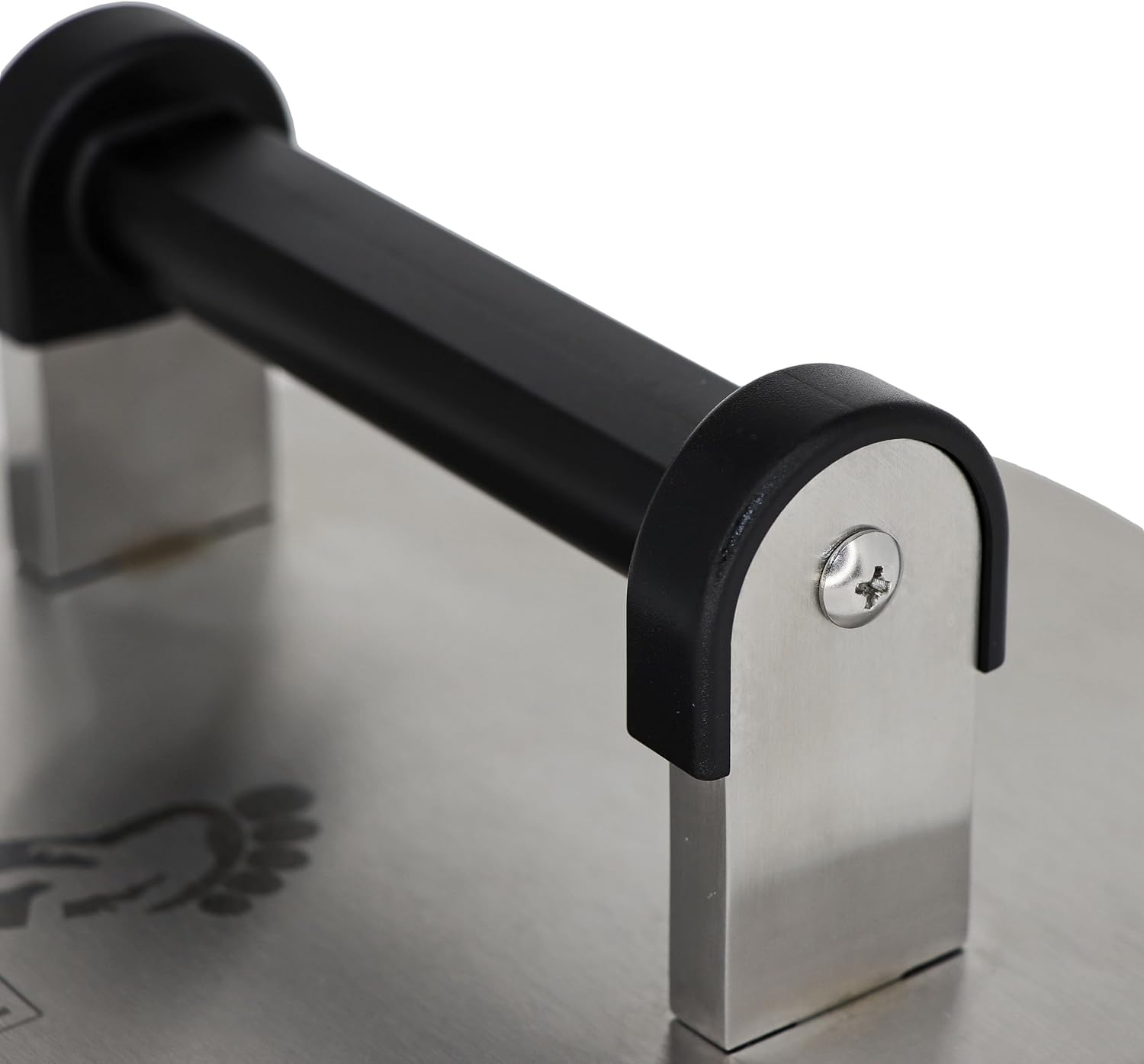 The Sasquash - Bigfoot Burger Smasher - Professional Grade Burger Press - Monster 8" Wide 3+ Pound Welded Stainless Steel Smashed Burger Grill Tool, Blackstone Griddle Steak Weight and Flat Top Press