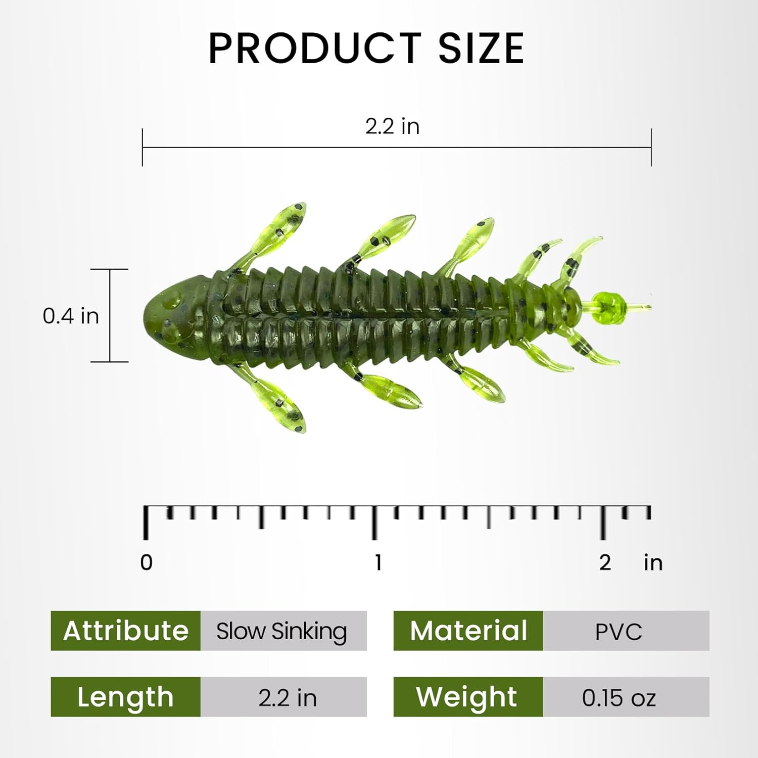 Pristis 10 Pcs Chariot Bug Soft Lures, Wacky Worms Baits for Bass Fishing, Plastic Insect Swimbait Set for Texas Weightless Finesse Rig Kit Gear Saltwater Freshwater image number 3