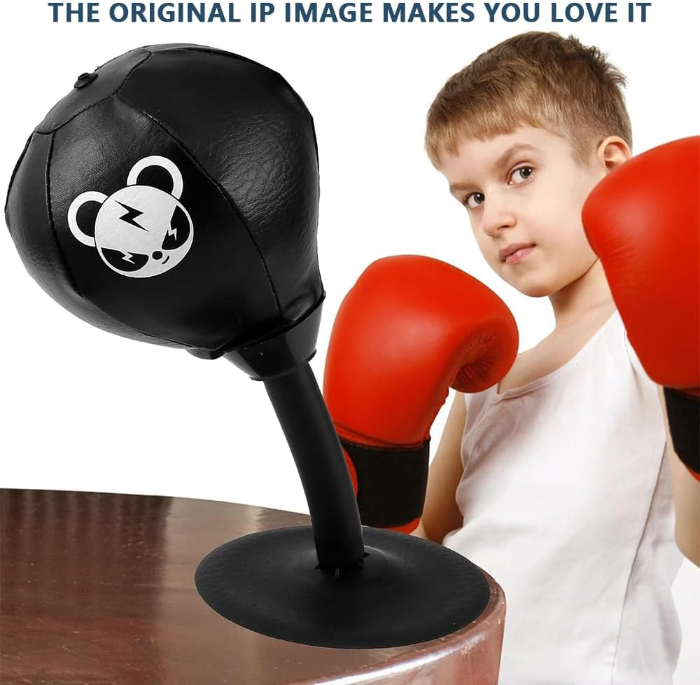 Desktop Punching Bag &ndash; Stress Relief Speed Bag with Suction Cup and Heavy Duty Spring for Kids and Adults &ndash; Tabletop Boxing Ball for Office or Home Use image number 6