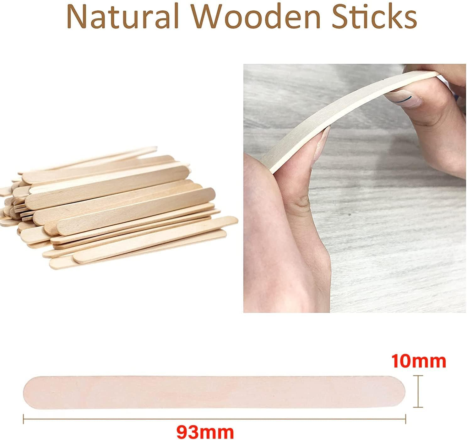 50/100/150Pcs Wooden Craft Sticks Paddle Popsicle Coffee Stirrers Ice Cream Stick Kids Multi-Purpose Popsicle Sticks for Crafts, ICES, & Ice Cream DIY (50) image number 6