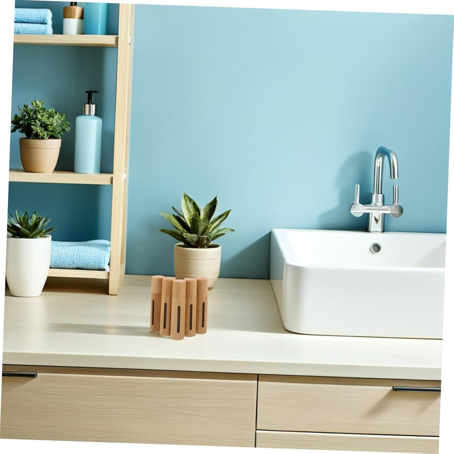 MERRYHAPY 5Pcs Bamboo Bottles for Travel Essential Oils Perfume Refillable Portable Fragrance Containers with Smooth Roller for Precise Application image number 5