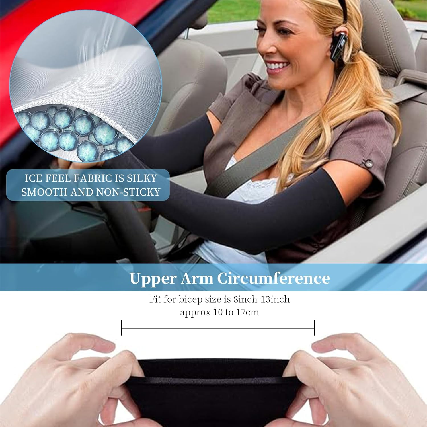 3 Pairs Cooling Sleeves with Thumb Hole, UPF50+ UV Sun Protection Sleeves, Compression Cooling Sleeve to Cover Arm Tattoo, Men Women Arm Sleeves for Cycling Sport Running Driving Basketball image number 6