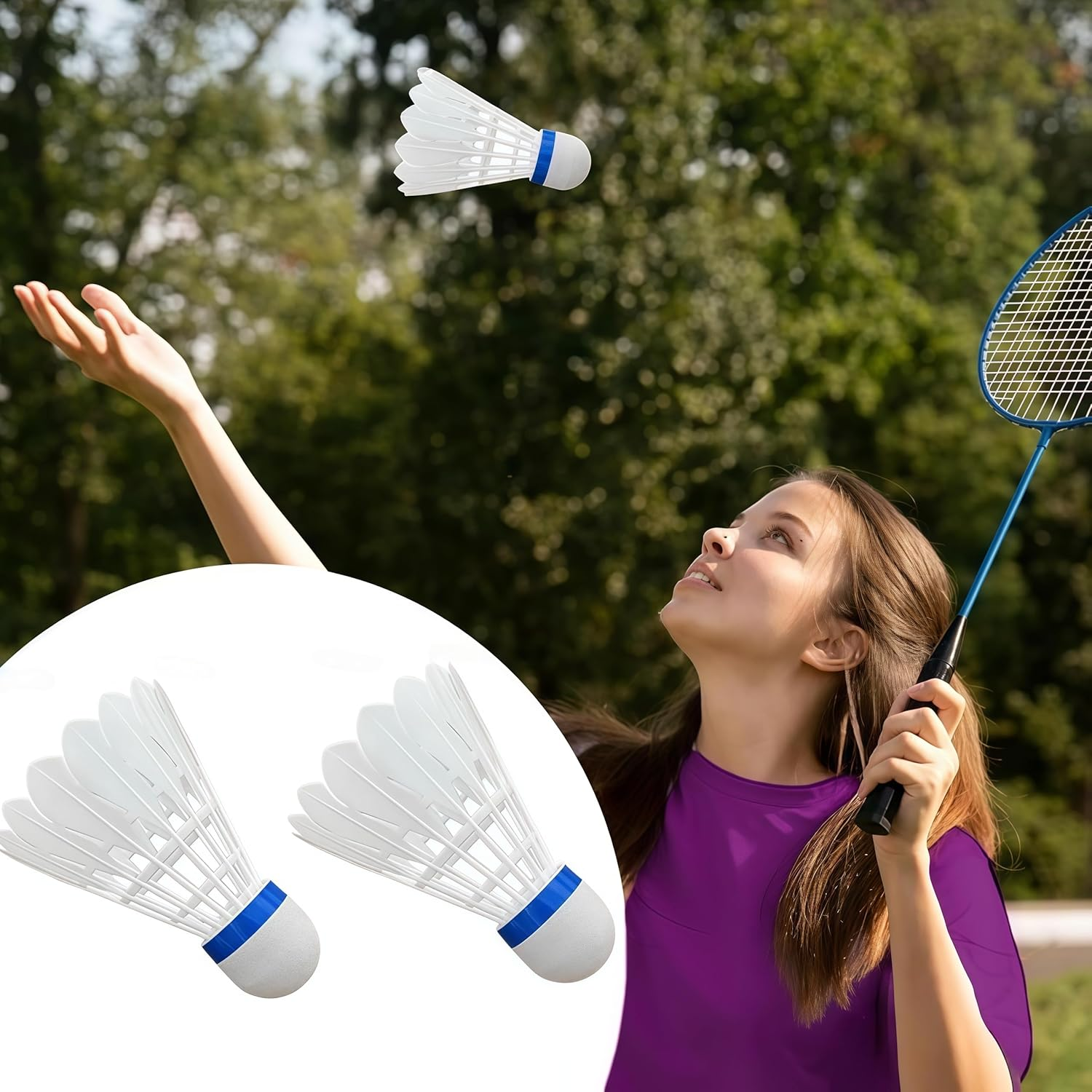 12 Pcs Badminton Shuttlecock,Nylon Shuttle Cocks,Aeroplane Shuttlecock,Badminton Ball Sports Equipment,With High Durability High Speed Badminton Birdies Balls(White) image number 1