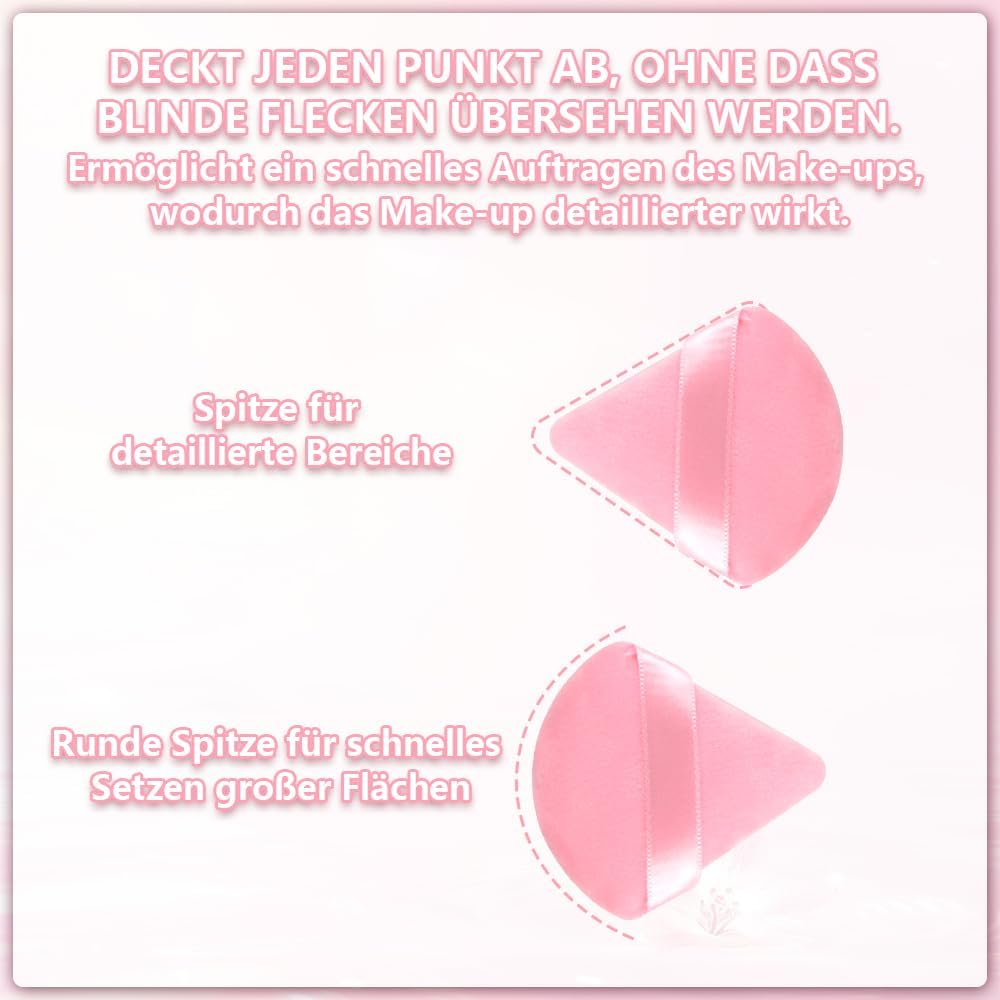 Triangle Makeup Powder Puff (2 Black + 2 Pink) image number 3