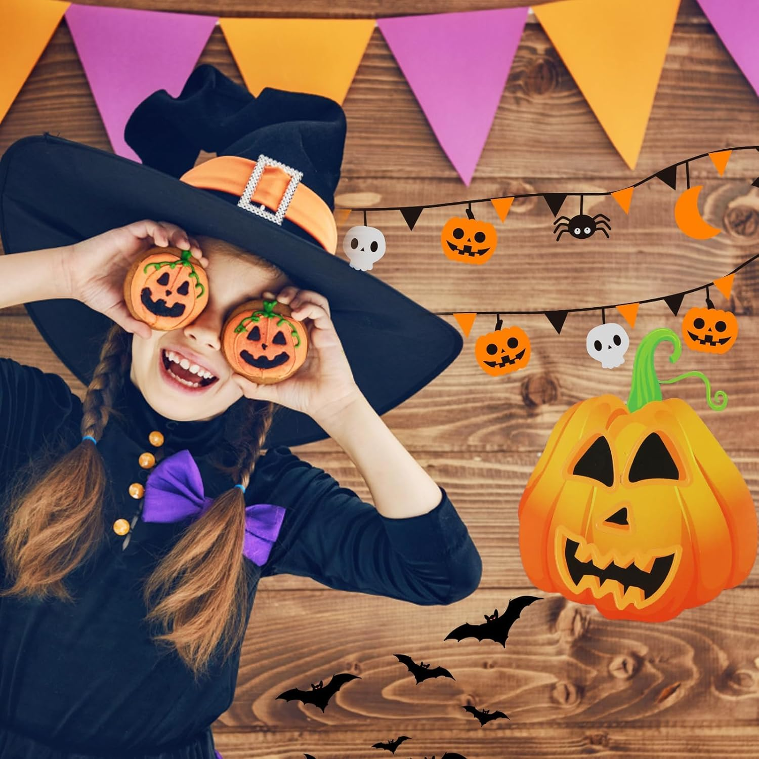 ZANZER 32Pcs Funny Halloween Stickers, Halloween Party Games Stickers Halloween Make a Face Stickers Halloween Stickers for Kids Party Favor Supplies Craft (4 Styles)