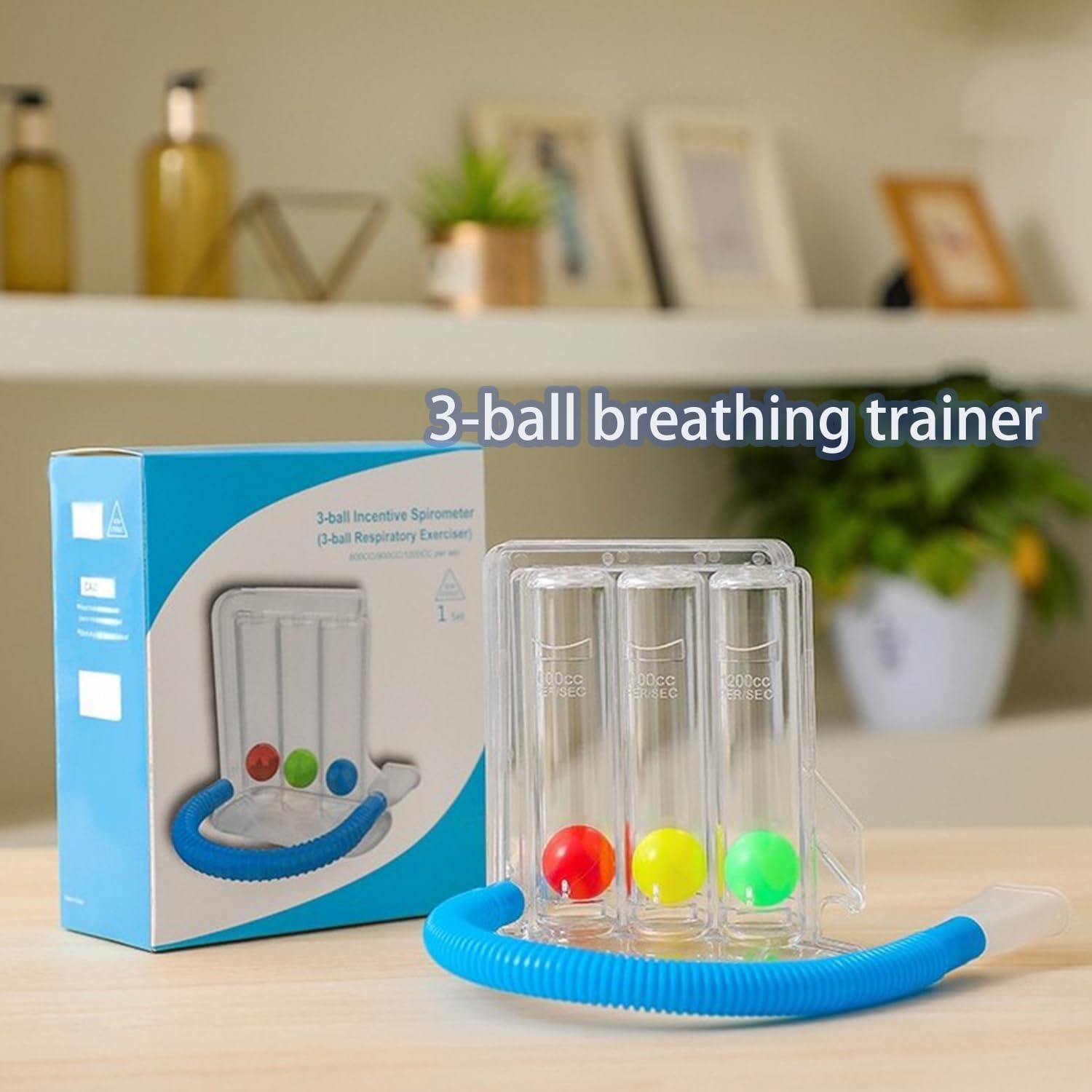 Roczential 1 Piece Lung Trainer, Natural Breathing Exerciser Trainer, Washable 3-Ball Incentive Spirometer for Inspiratory Breathing Function, Breathing Measurement Device With image number 3