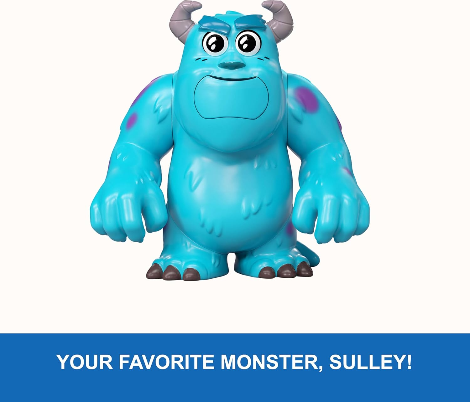 Disney Princess Pixar Click Figs Sulley Monsters Inc., James P Sullivan 3.5-Inch Movie Toy, Pop up Action Arm Move & Scare Face, Clicker Sound image number 1