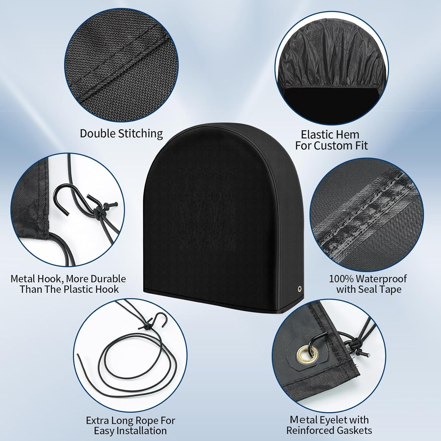 Tuszom Waterproof Anti-Uv Tire Protectors 4 Pack - Tearproof 900D Solution-Dyed Tearproof Windproof Tire Covers for RV, Trailer,Camper,Truck,Cars,Jeeps,Vans,Suv (Universal Fits 23.5-25.75 Inch) image number 2