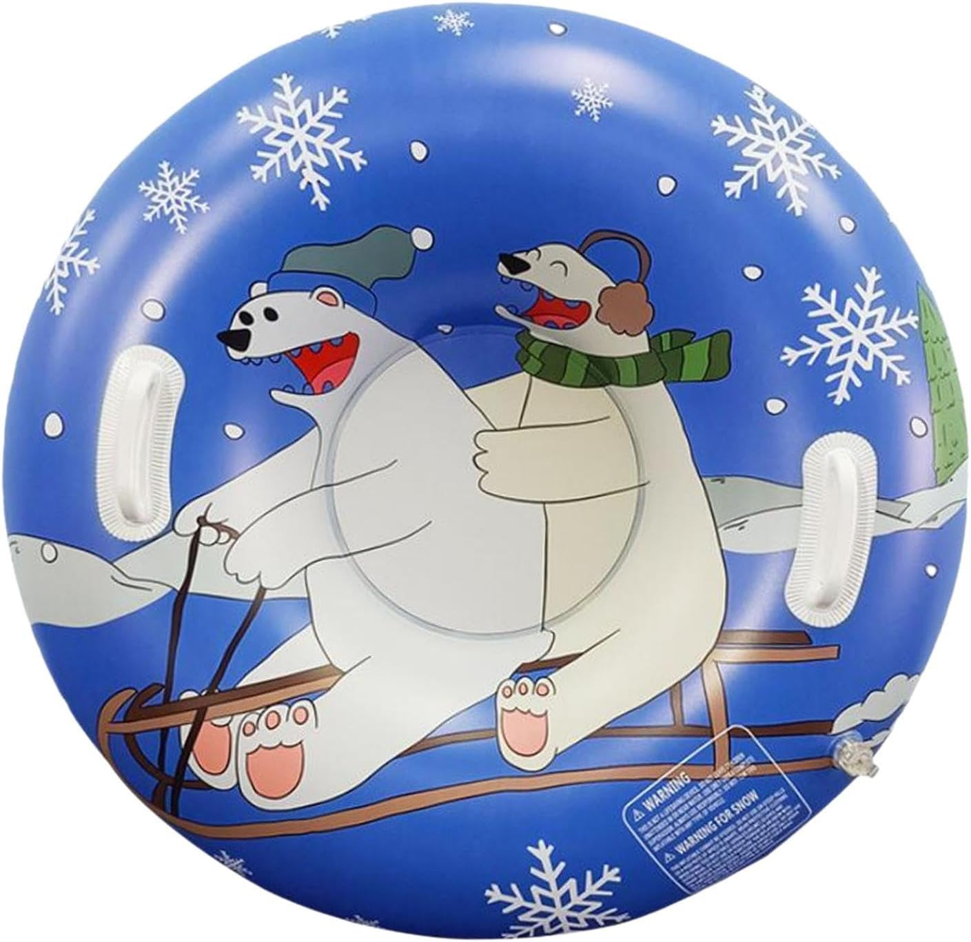 Tadill Inflatable Snow Tube Winter Toboggan Toy PVC Ski Tube Accessory 85Cm Diameter Inflatable Sled with Handles for Tobogganing Birthday image number 5