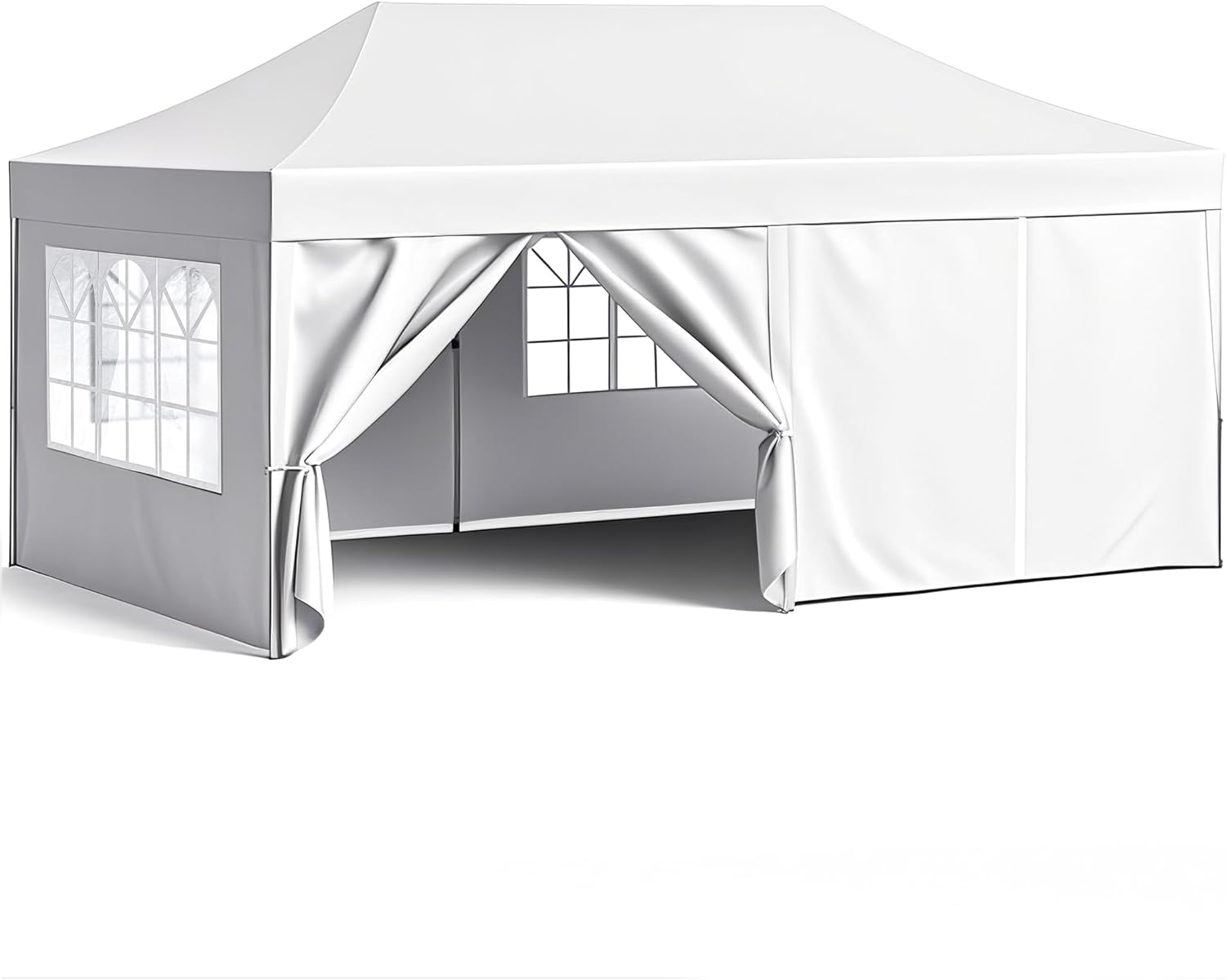 3X3M Gazebo Canopy Tent Marquee Pop up Gazebo Outdoor Wedding Patio Party Tent Folding Sun Shelter with Detachable Sidewalls Grey