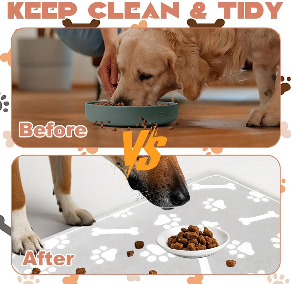 Satiskid Pet Feeding Mat, 30 X 50 Cm, Absorbent Feeding Mat for Dogs, Dirt-Resistant, Quick Drying Feeding Mat for Dogs and Cats, Bathroom Mat image number 3