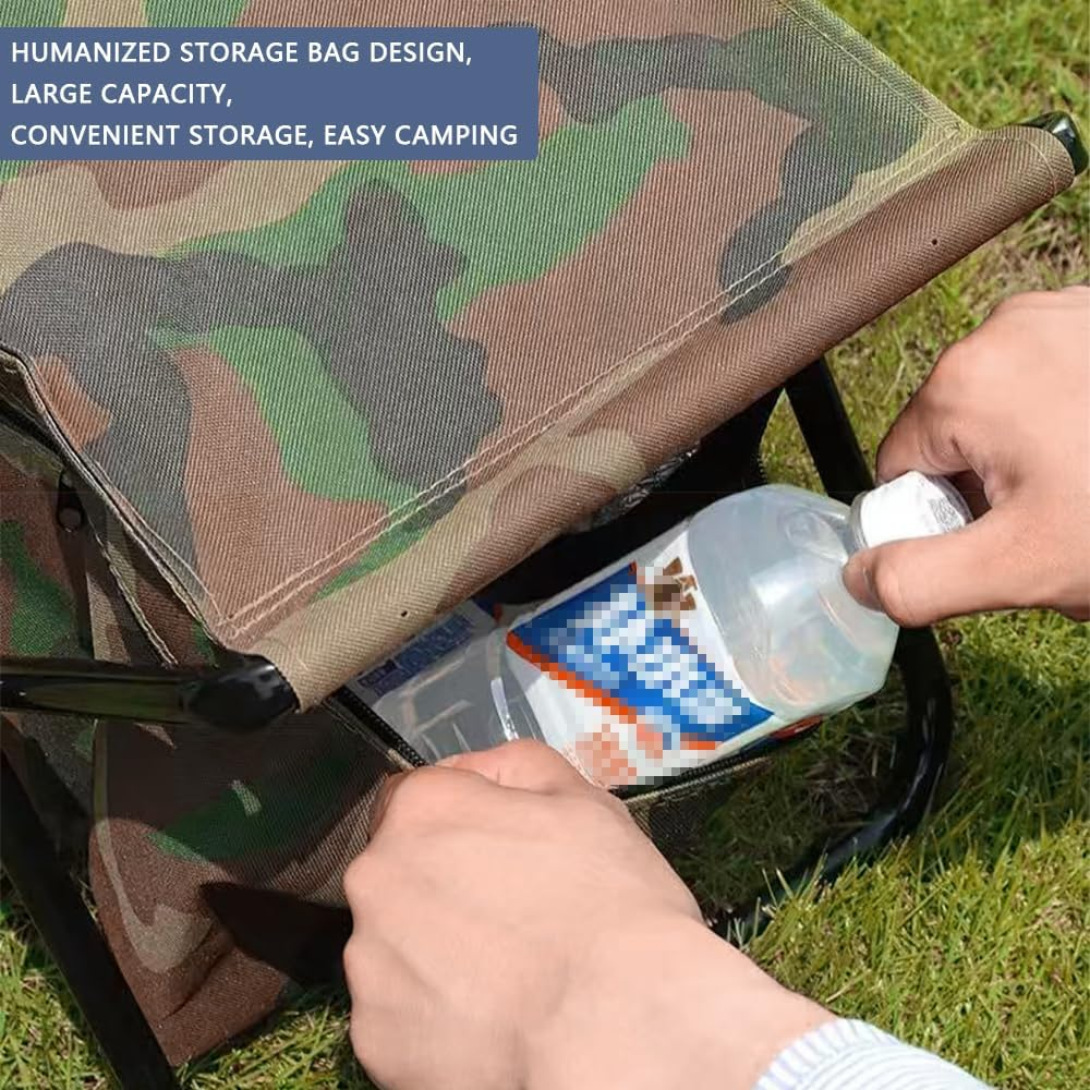 Portable Folding Fishing Chair with Cooler Bag &ndash; Compact and Lightweight Camping Stool with Backrest and Storage Backpack &ndash; Small Outdoor Chair for Hiking, Fishing and Camping image number 5