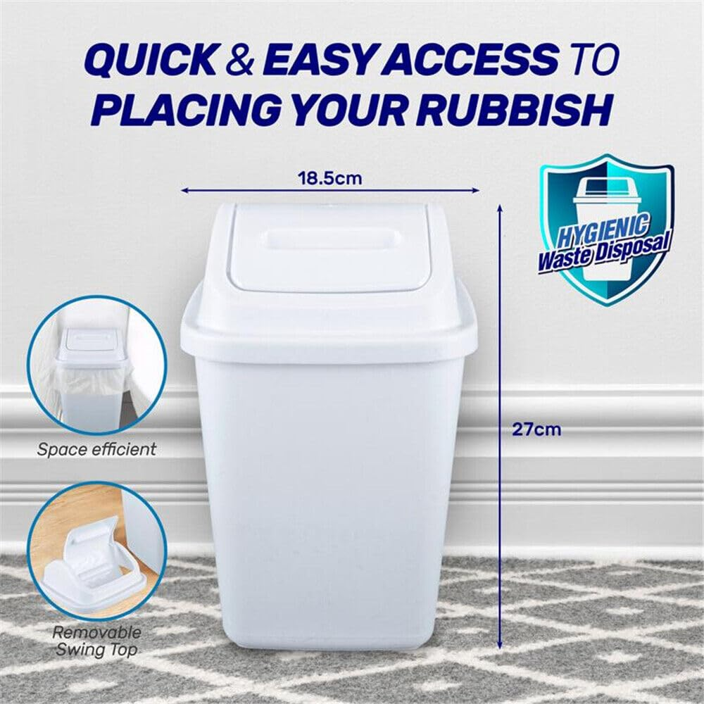 Leona Co 5L Swing Lid Waste Bin &ndash; Stylish and Convenient Trash Can for Home, Office, or Table Use image number 1