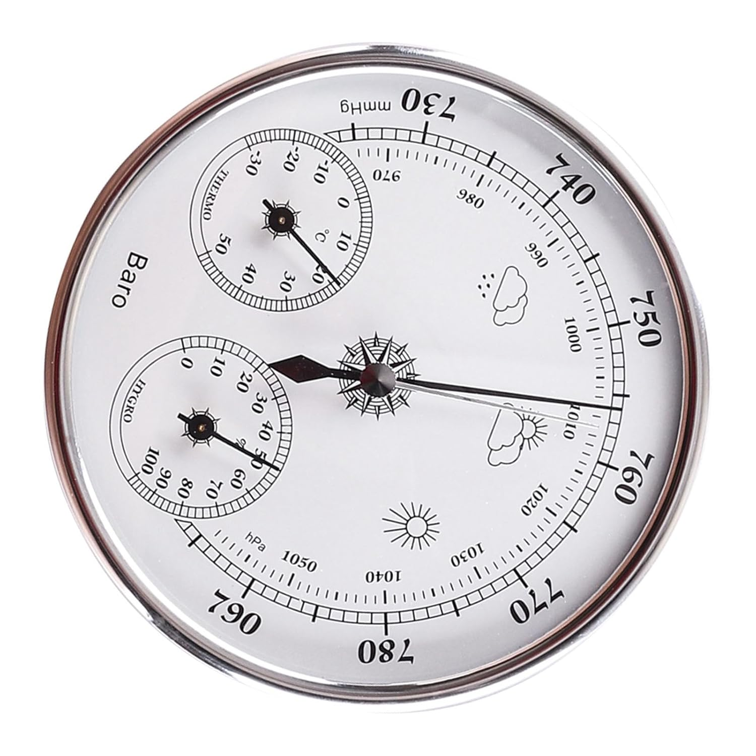 Thermometer Barometer Hygrometer, Wall Hanging Thermometer Barometer Hygrometer Lightweight Easy to Read with Clear Scales for Indoor Outdoor image number 2