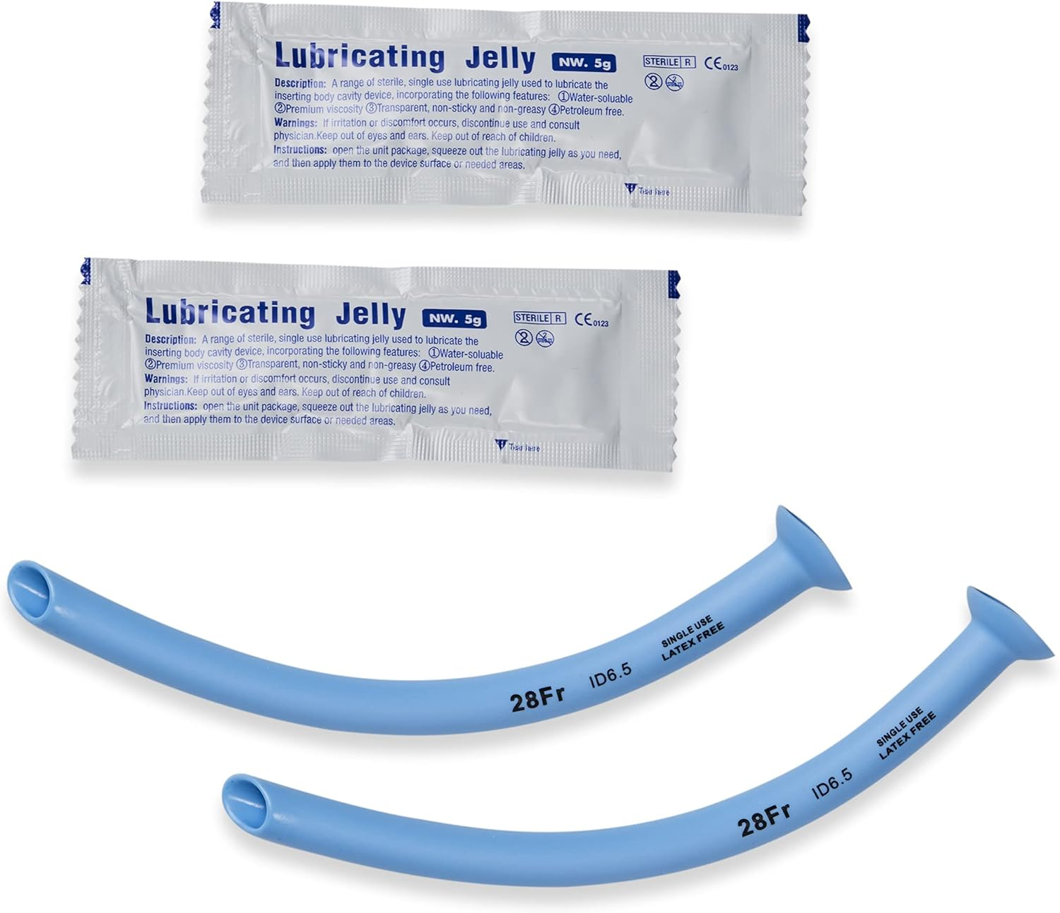 Line2Design Nasal Airway Kit 28F - Medical Nasopharyngeal Management - First Aid Emergency Rescue Latex Free Respiration Tubes with Lubricating Jelly Packets - Pack of 2 image number 2