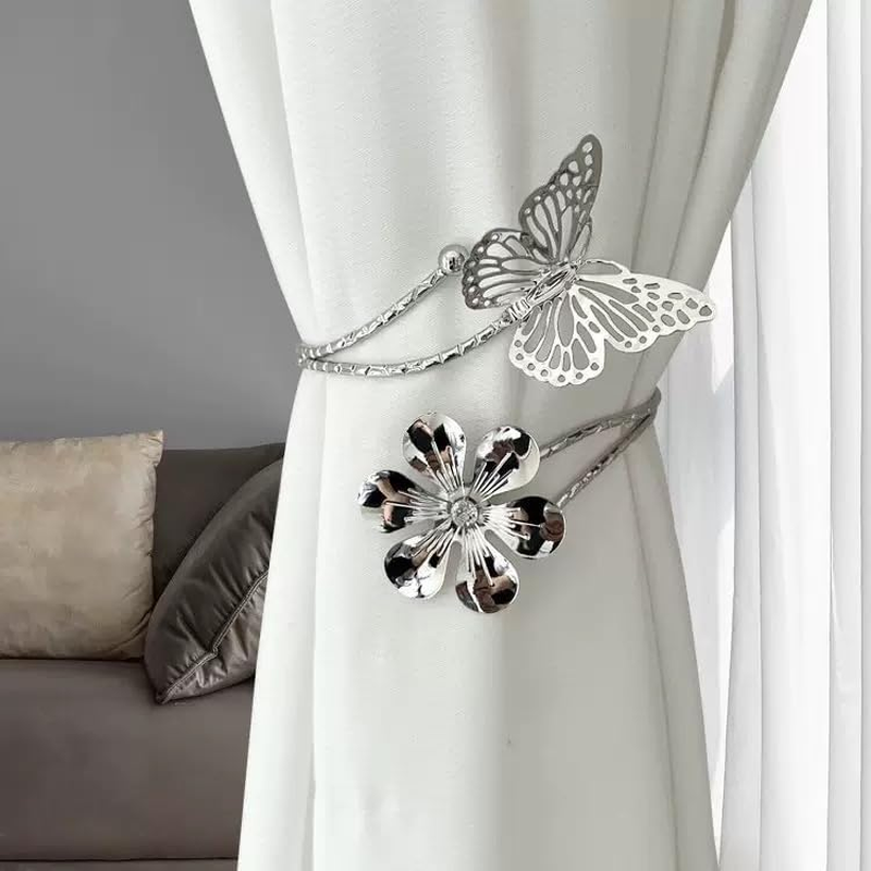 4 Pack Magnetic Curtain Tiebacks, Decorative Curtain Holdbacks for Window D&eacute;cor (4, Beige-Cylinder) image number 1