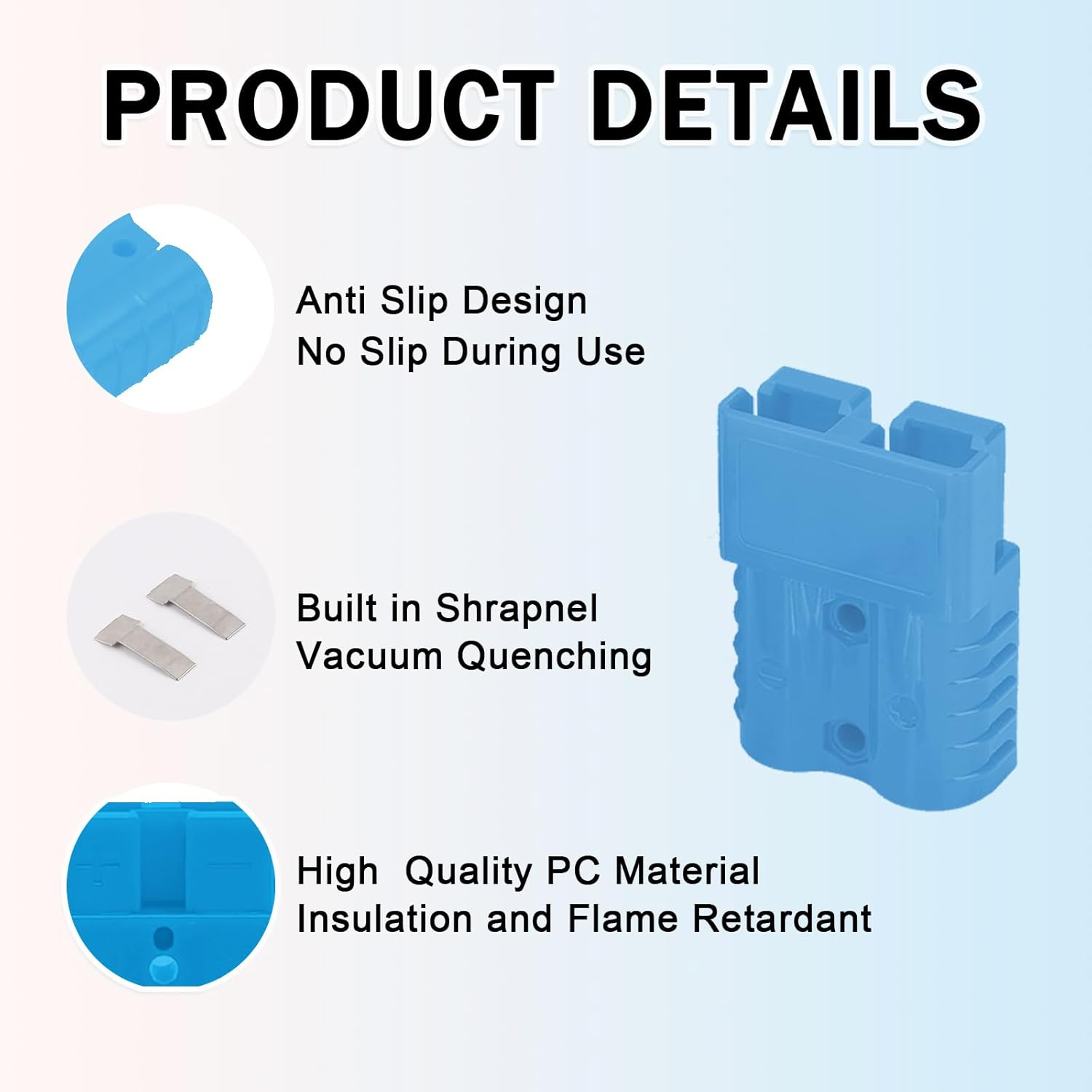 2 Sets 175A Wire Harness Plug Kit Plug Connectors Compatible with Anderson Battery Power Connectors Plug Wire Connectors Quick Connect Disconnect for Car Bike Motors (Blue) image number 1