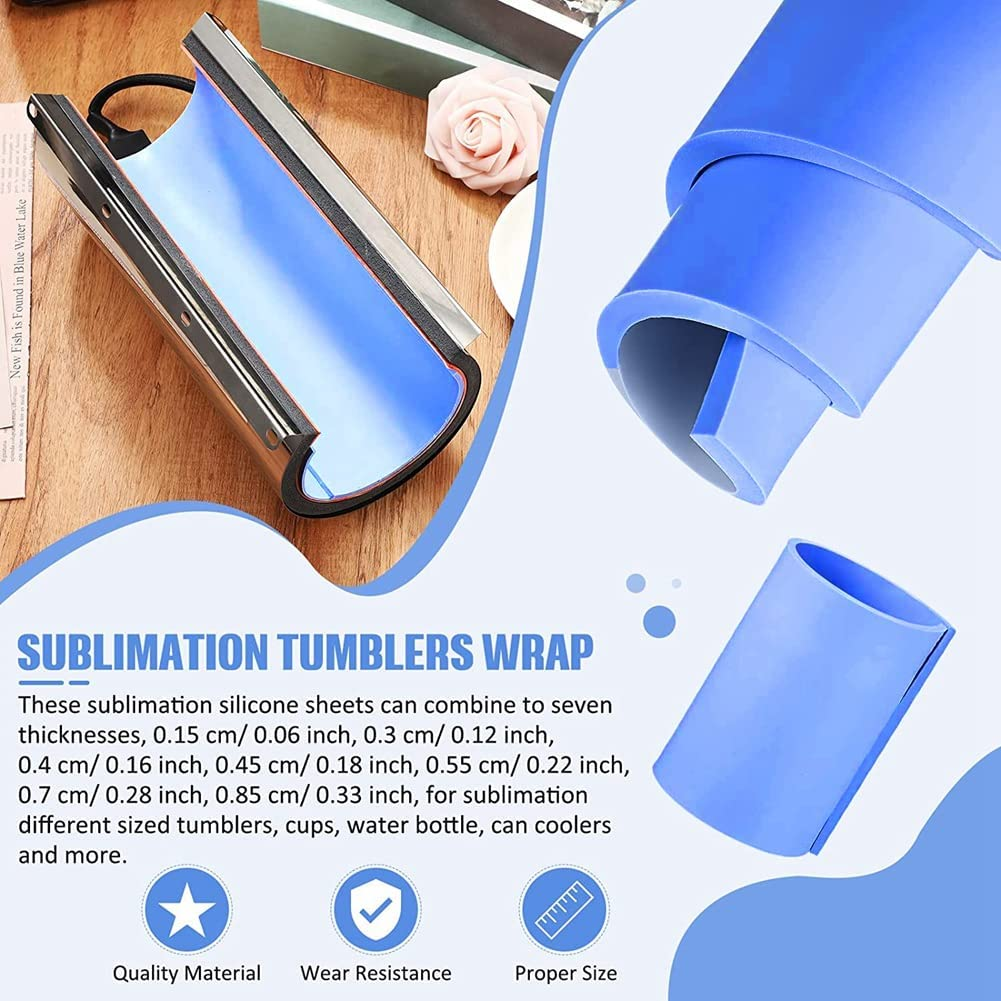 Oidnvay 3 Pcs Sublimation Tumbler Wrap Silicone Sheets with Mug Press Bundle Accessories and Mug Press Sublimation Machine image number 6